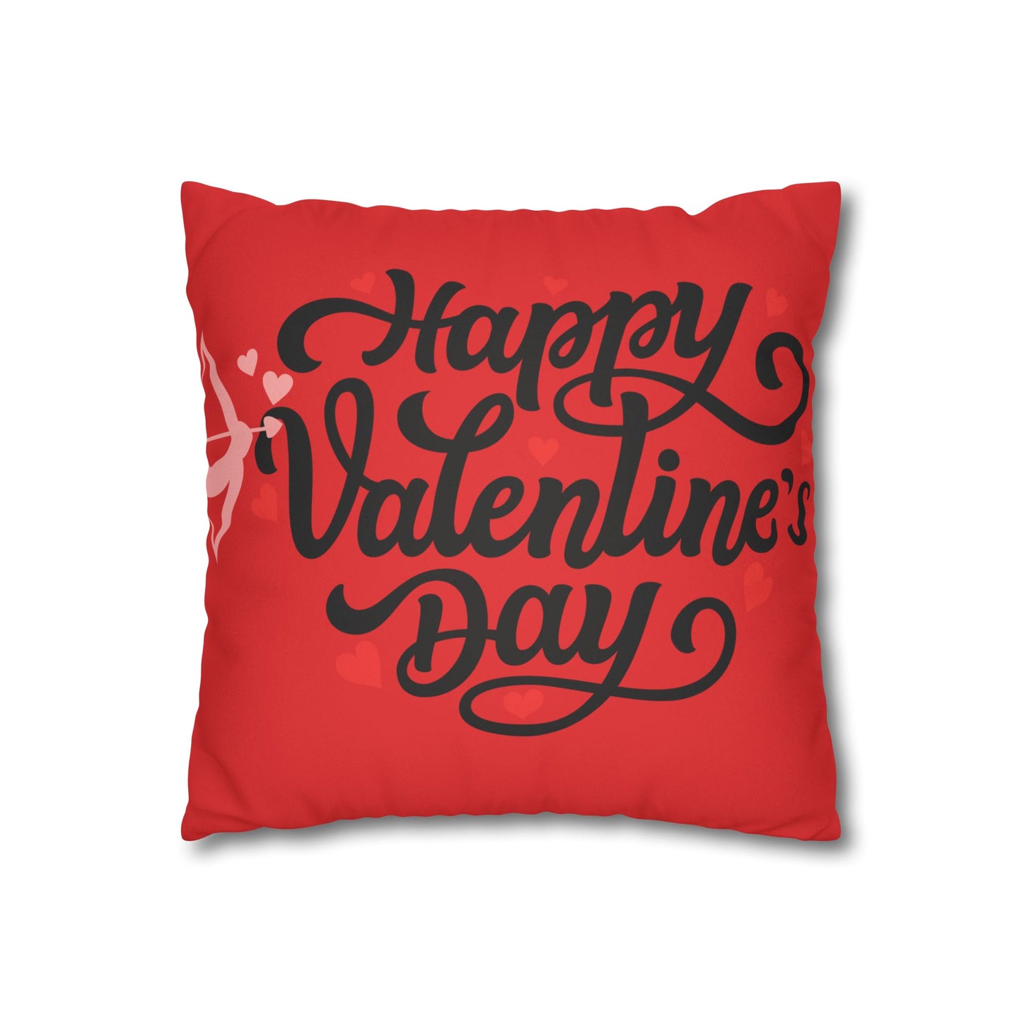 Valentines Day Faux Suede Pillowcase, Personalized Image Option, Customized Home Decor, Heart Design Pillow Cover, Romantic Valentine Gift