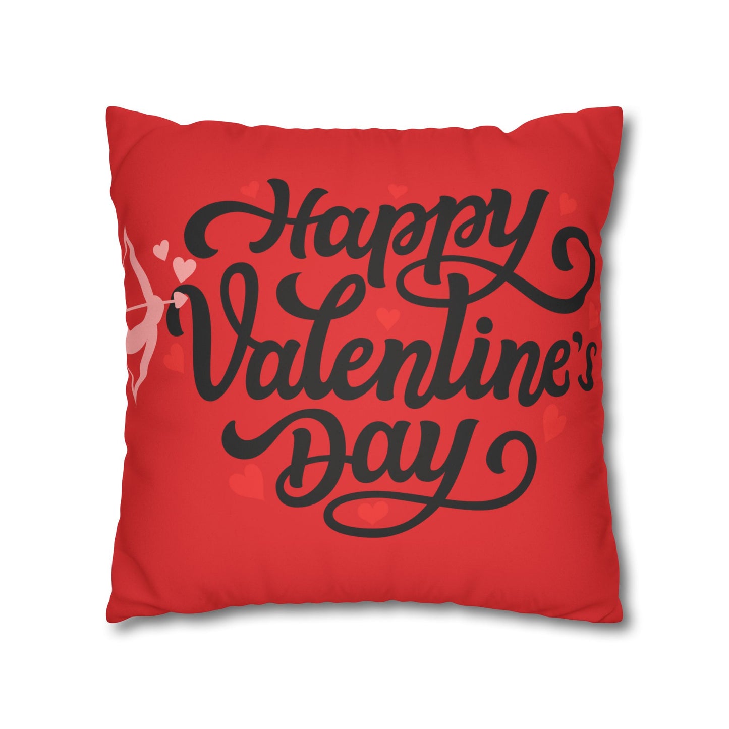 Valentines Day Faux Suede Pillowcase, Personalized Image Option, Customized Home Decor, Heart Design Pillow Cover, Romantic Valentine Gift