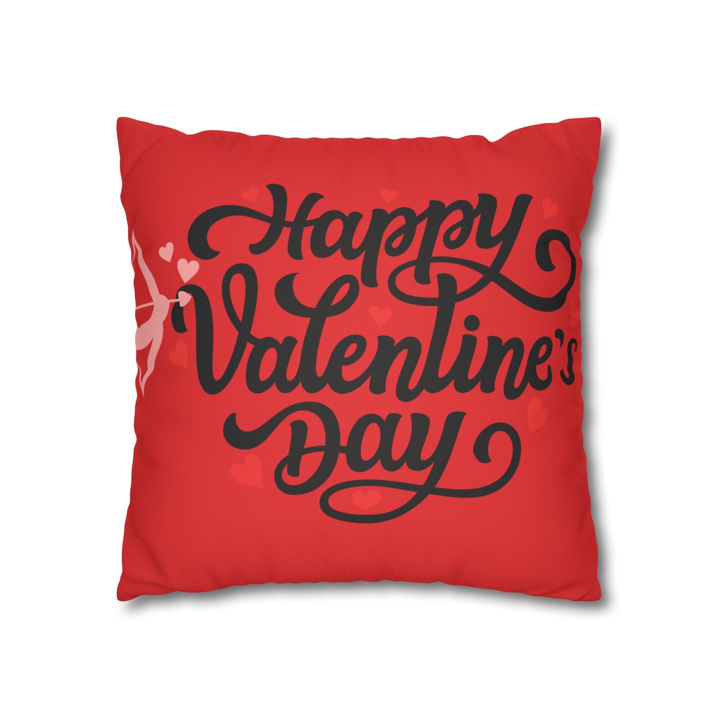 Valentines Day Faux Suede Pillowcase, Personalized Image Option, Customized Home Decor, Heart Design Pillow Cover, Romantic Valentine Gift